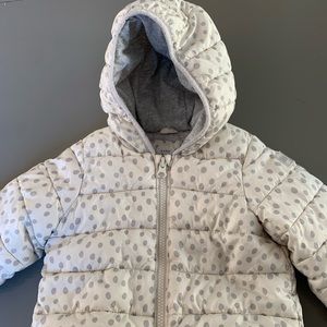 BabyGap hooded puffer 18-24 mos Polkadot